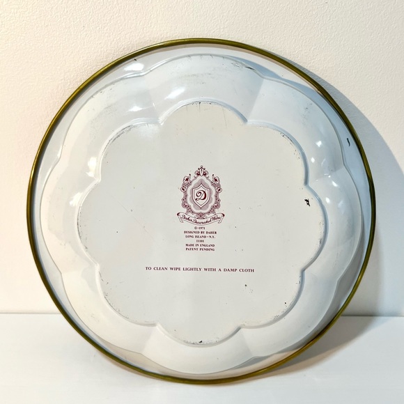 Vintage Daher Orange Flower Tinware Serving Bowl - Picture 5 of 6